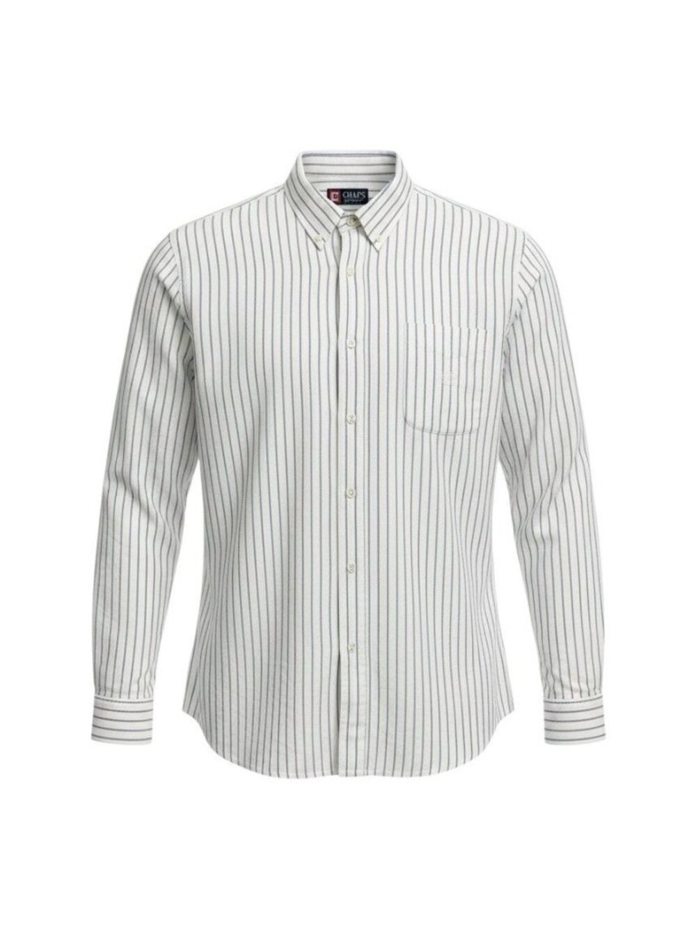 Chaps Mens White & Blue Striped Long Sleeve Button-Up Shirt Classic Fit XXL
